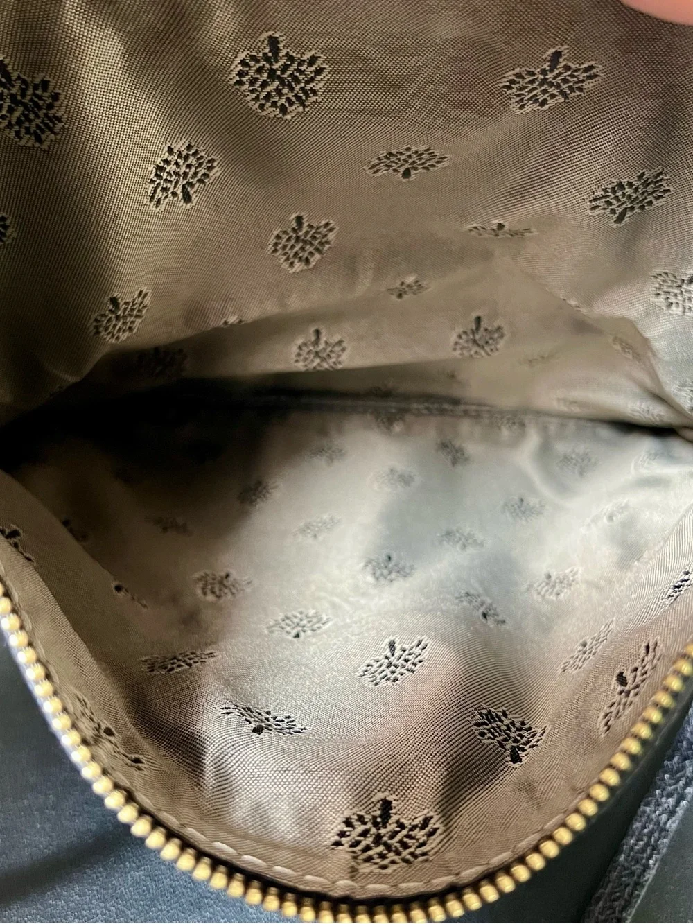 MULBERRY Classic Daria Spongy Pebbled Black Leather Fold-Over Clutch